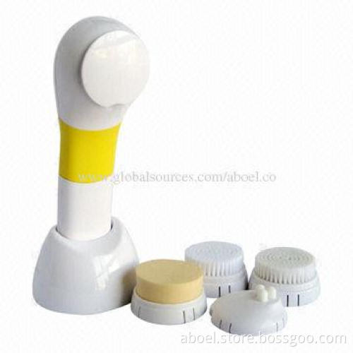 4-in-1 Battery Operated Facial Cleansing Brush with Water-resistant System, Easy to Carry
